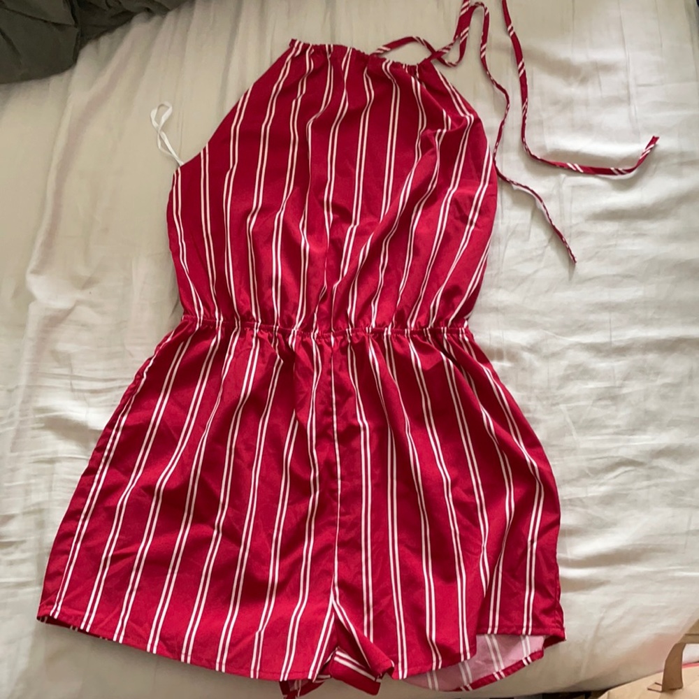 SHEIN red stripped jumpsuit